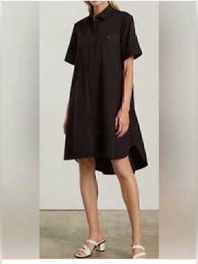 NWT Everlane The Daytripper Shirt Dress Flax linen In Black. Size XL